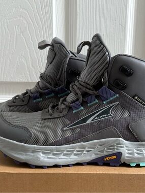 Altra Gray Hiking Trail Shoes with Teal & Purple Accents
